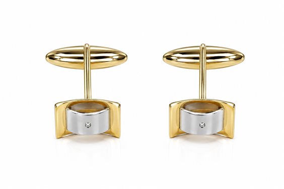 Manschettenknöpfe Cianfrone Gioielli Herr in Gold Diamante 0.02 Ct GEOR-12-198 - GEOR-12-198